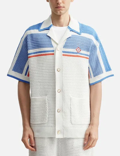 Casablanca Cotton Knit Tennis Shirt In White