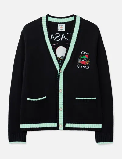 Casablanca Casa Mountain Temple Cardigan In Black