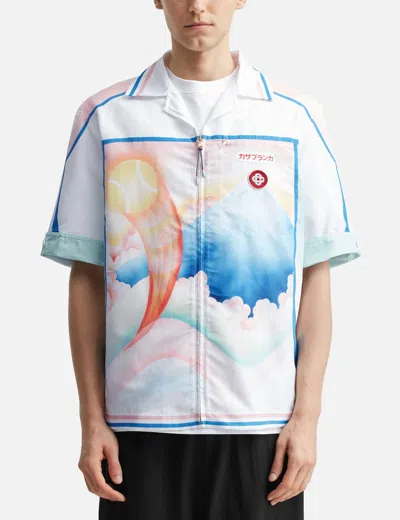 Casablanca Mens Fuji Dream Cuban Collar Printed Silk Shirt In Multi
