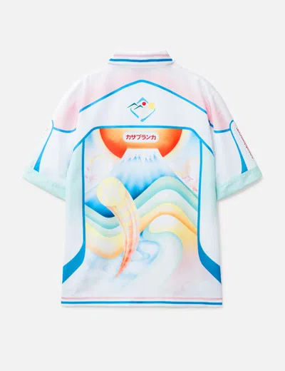 Casablanca Mens Fuji Dream Cuban Collar Printed Silk Shirt In Multi