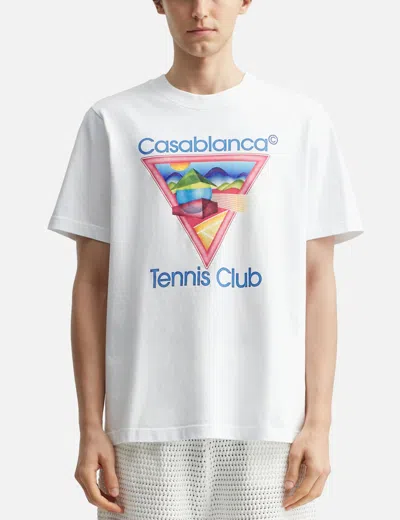 Casablanca White Tennis Club Print T-shirt