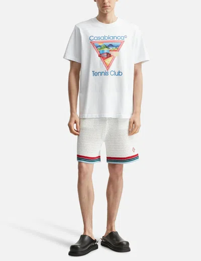 Casablanca White Tennis Club Print T-shirt