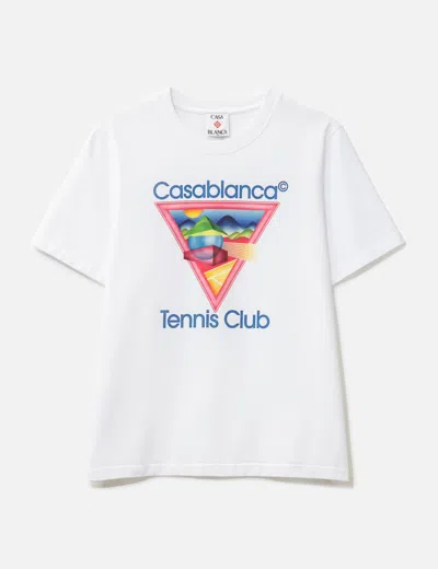 Casablanca White Tennis Club Print T-shirt