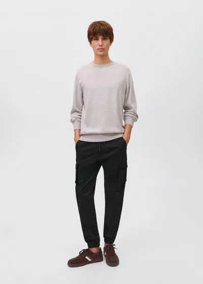 Mango Teen Cargo Joggers With Drawstring Black
