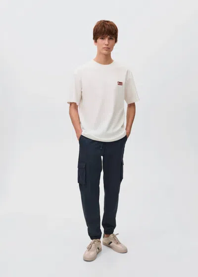 Mango Teen Cargo Joggers With Drawstring Navy
