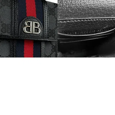 Pre-owned Balenciaga Black Gray Canvas Leather Shoulder Bag ()