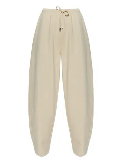 Sportmax Noble Joggers With Drawstring Waist In Neutral
