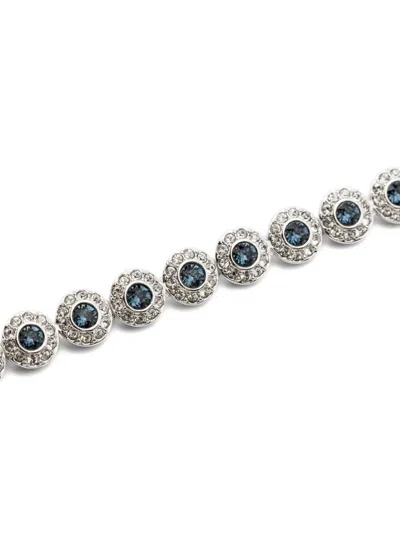 Swarovski Swaroski Una Angelic Rhodium Plated Tennis Bracelet In Blue