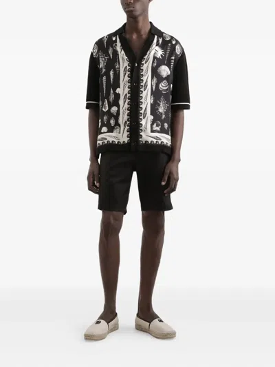 Dolce & Gabbana Stretch-cotton Bermuda Shorts In Black