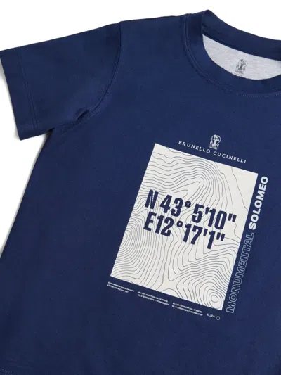 Brunello Cucinelli Jersey T-shirt In Blue