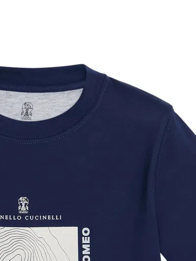 Brunello Cucinelli Jersey T-shirt In Blue