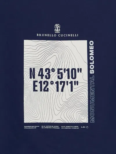 Brunello Cucinelli Jersey T-shirt In Blue