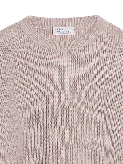 Brunello Cucinelli Crew-neck Sweater In Neutral