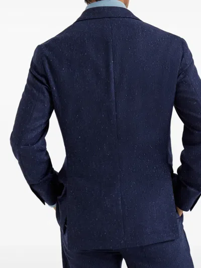 Brunello Cucinelli Speckled Single-breasted Blazer In Blue