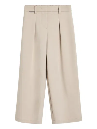 Brunello Cucinelli A-line Pleated Trousers In Neutral