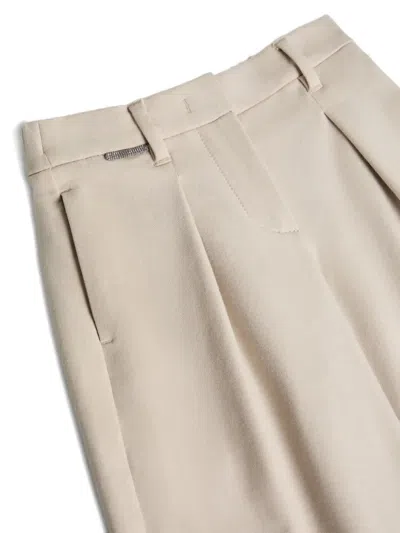 Brunello Cucinelli A-line Pleated Trousers In Neutral