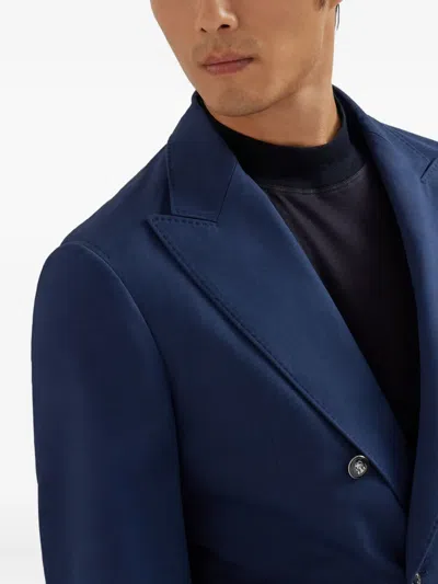 Brunello Cucinelli Double-breasted Blazer In Blue