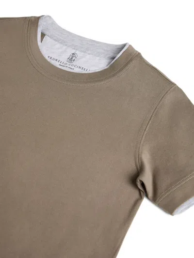 Brunello Cucinelli Crew-neck T-shirt In Brown