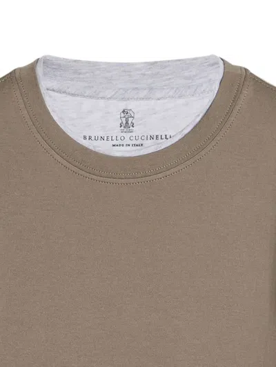 Brunello Cucinelli Crew-neck T-shirt In Brown