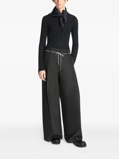 Dries Van Noten Cable-knit Wool Sweater In Blue