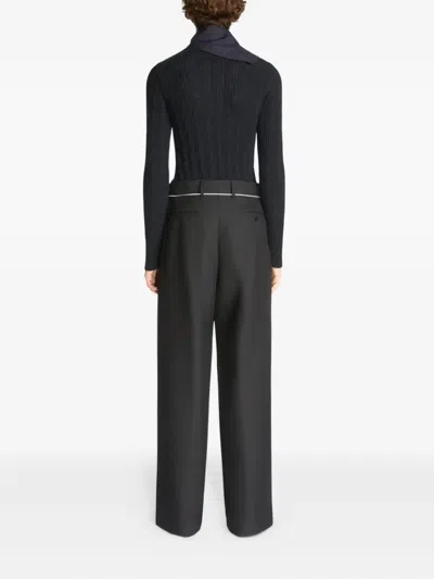 Dries Van Noten Cable-knit Wool Sweater In Blue