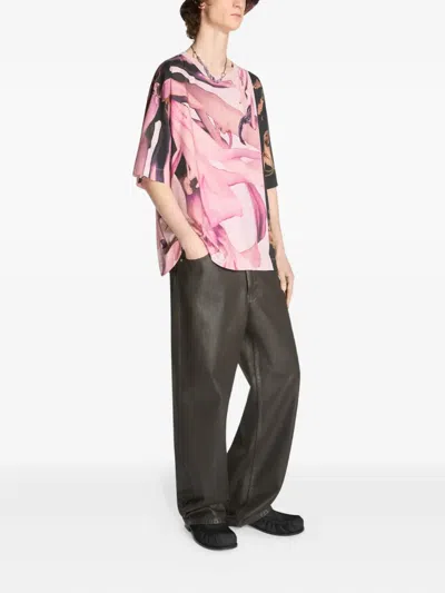Dries Van Noten Pink Oversized T-shirt In Pink