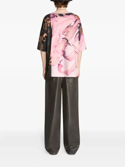 Dries Van Noten Pink Oversized T-shirt In Pink