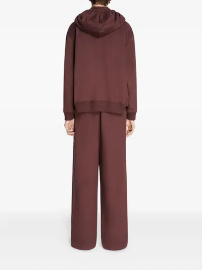 Dries Van Noten Cotton Wide-leg Trousers In Burgundy
