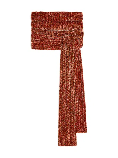 Dries Van Noten Ribbed Hood Scarf In Red