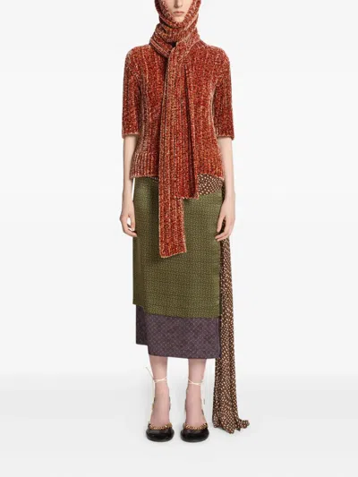 Dries Van Noten Ribbed Hood Scarf In Red
