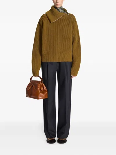 Dries Van Noten Pleated Wool Pants In Blue