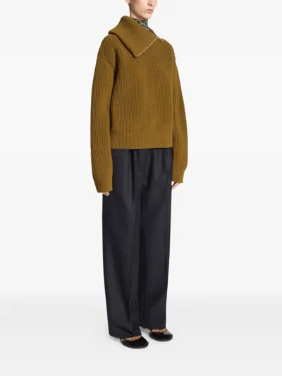 Dries Van Noten Pleated Wool Pants In Blue