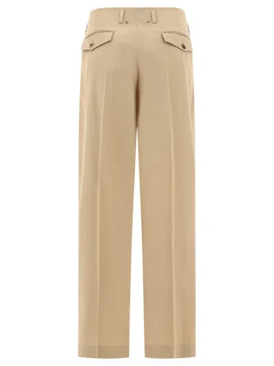Golden Goose Wool Gabardine Trousers In Brown