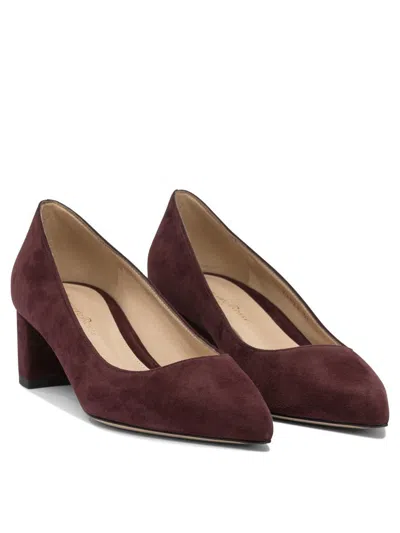 Gianvito Rossi Pointed Toe Block Heel Suede Pumps