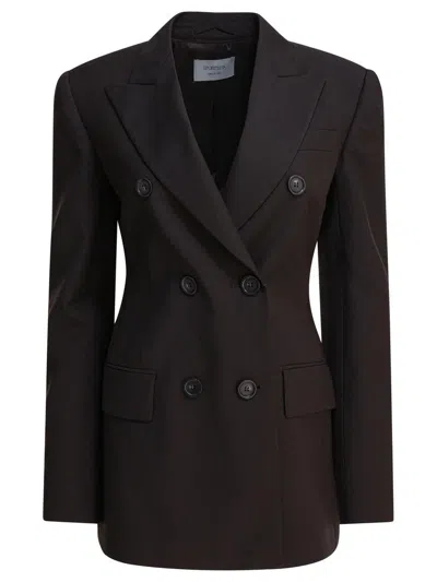 Sportmax Tailored Double-breasted Jackets Button Detailing In Brown