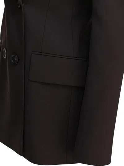 Sportmax Tailored Double-breasted Jackets Button Detailing In Brown