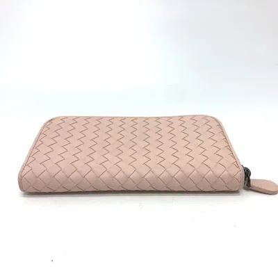Pre-owned Bottega Veneta Pink Intrecciato Long Wallet (bi-fold) ()