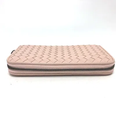 Pre-owned Bottega Veneta Pink Intrecciato Long Wallet (bi-fold) ()