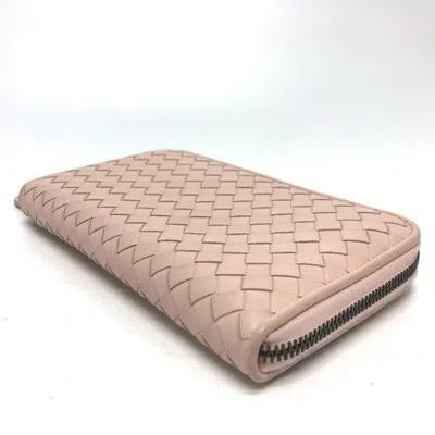 Pre-owned Bottega Veneta Pink Intrecciato Long Wallet (bi-fold) ()