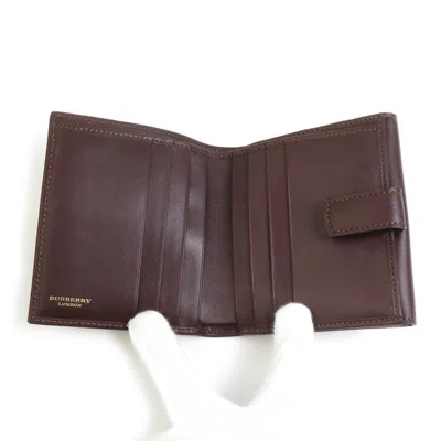 Pre-owned Burberry Beige Brown Coated Canvas Leather Wallet (bi-fold) ()
