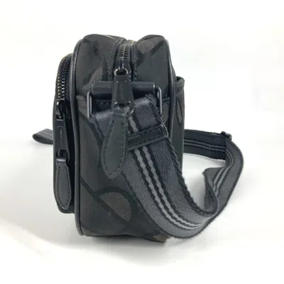 Pre-owned Burberry Black Gray Nylon Canvas Pochette Shoulder Bag ()