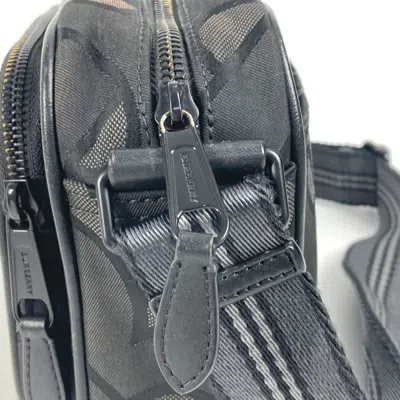 Pre-owned Burberry Black Gray Nylon Canvas Pochette Shoulder Bag ()