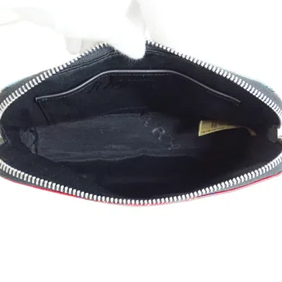 Pre-owned Burberry Blue Red Color Coated Canvas Clutch Bag Pouch ()