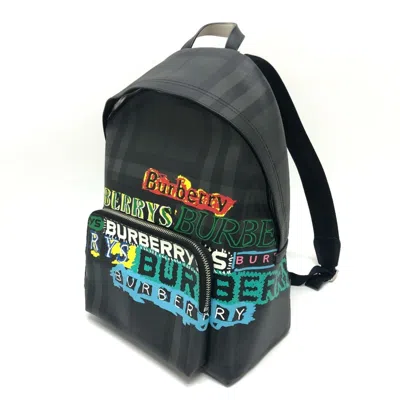 Pre-owned Burberry Gray Multi-color Pvc Backpack ()