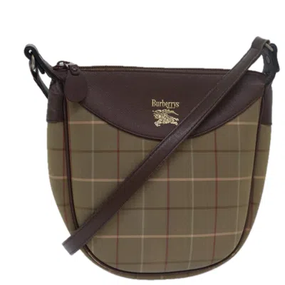 Pre-owned Burberry Vintage Check Beige Canvas Shoulder Bag ()