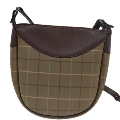 Pre-owned Burberry Vintage Check Beige Canvas Shoulder Bag ()