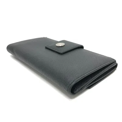 Pre-owned Bvlgari Black Leather Long Wallet (bi-fold) ()