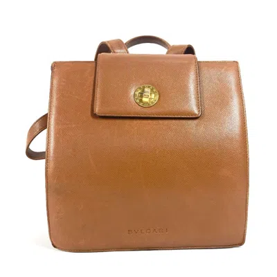 Pre-owned Bvlgari Brown Leather Backpack ()