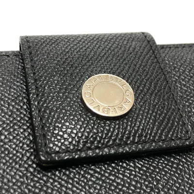 Pre-owned Bvlgari Black Leather Long Wallet (bi-fold) ()