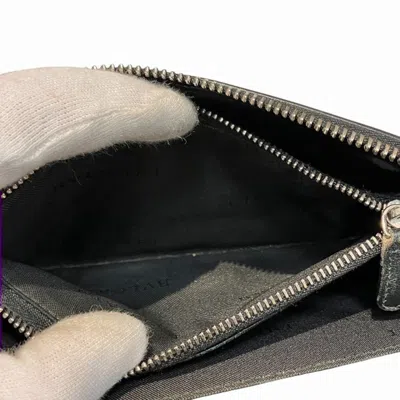 Pre-owned Bvlgari Weekend Black Gray Pvc Leather Long Wallet (bi-fold) ()